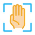 Person Handprint Scan Icon Vector Outline Illustration