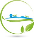 A person and hands, orthopedic and massage logo