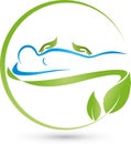 A person and hands, orthopedic and massage logo