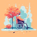 A_person_helps_the_disabled_push_a_wheelchair2 Royalty Free Stock Photo