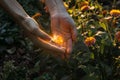 Person Holding Flower in Hands Royalty Free Stock Photo