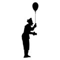 person holding flying balloon vector Royalty Free Stock Photo