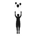 person holding flying balloon vector Royalty Free Stock Photo
