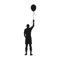 person holding flying balloon vector Royalty Free Stock Photo