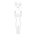 person holding flying balloon vector Royalty Free Stock Photo