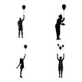 person holding flying balloon vector Royalty Free Stock Photo