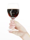 Person Holding A Half Full Glass of Red Wine Royalty Free Stock Photo