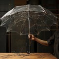 Wire Umbrella With Crystal-like Design