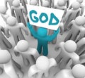 Person Holding Sign Spreading Word of God Royalty Free Stock Photo