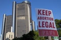 Person holds a sign, keep abortion legal