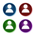 Person icon shiny round buttons set illustration
