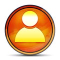 Person icon shiny bright orange round button illustration