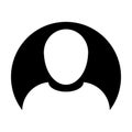 Person icon vector male user profile avatar symbol in circle flat color glyph pictogram