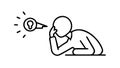 Person with Idea and Question Marks Line Art for Problem-Solving, vector design Generative AI Royalty Free Stock Photo