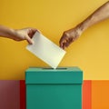 Person Putting Piece of Paper in Box