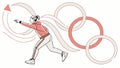 Person Juggling Abstract Rings in a Continuous Motion, vector design Generative AI Royalty Free Stock Photo