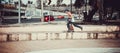 Person jumping with skateboard