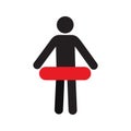 Person With Lifebuoy Silhouette Icon