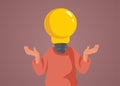 Person with Lightbulb Head Thinking of a New Idea vector Concept Illustration