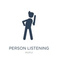 person listening icon in trendy design style. person listening icon isolated on white background. person listening vector icon