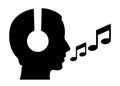 Person listening music vector icon