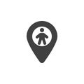 Person location pin vector icon