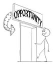 Person Looking for Opportunities, Vector Cartoon Stick Figure Illustration