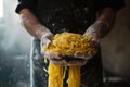 A person makes a pasta. Generative AI