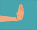 Hand Making Halt Stop Gesture Vector Illustration Design