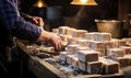 Person Making Soaps on Table Royalty Free Stock Photo