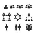 Group of people, person, manager, user, teamwork vector icon set Royalty Free Stock Photo