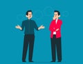 Person with miscommunication. communication problems vector concept