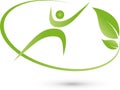 A person in motion, sport and fitness logo