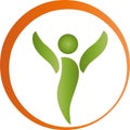 Person on the move, fitness and sports, naturopaths logo