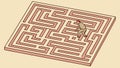 Person Navigating a Complex Maze Labyrinth, vector design Generative AI Royalty Free Stock Photo