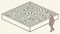 Person Navigating Maze Puzzle Challenge Problem Solving Vector, vector design Generative AI Royalty Free Stock Photo