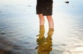 Person paddling in sea Royalty Free Stock Photo