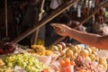 Person paying product at popular fair