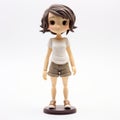 Kawaii Clay Figure Of Cartoon Girl In Makoto Shinkai Style