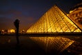 Person photographing the Pyramid at the Louvre Royalty Free Stock Photo