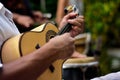 Person Playing Brazilian Cavaquinho, Acoustical Popular Music, Latin America Culture Royalty Free Stock Photo