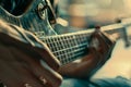 Person Playing a Guitar Up Close Royalty Free Stock Photo