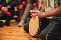 Person playing on Jambe Drum no face Royalty Free Stock Photo