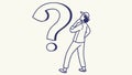 Person Pondering Question Mark Curiosity Problem Solving, vector design Generative AI Royalty Free Stock Photo