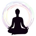 Person practicing yoga Rainbow round