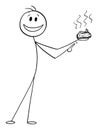 Person Presenting Excrement, Vector Cartoon Stick Figure Illustration