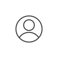 Person profile circle avatar outline icon