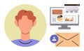 Person Profile with E-commerce Analytics and Email Communication Elements Royalty Free Stock Photo