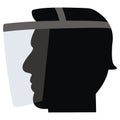 Person with protective face shield, vector icon Royalty Free Stock Photo