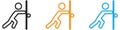 Person push the door vector logo set collection for web app ui